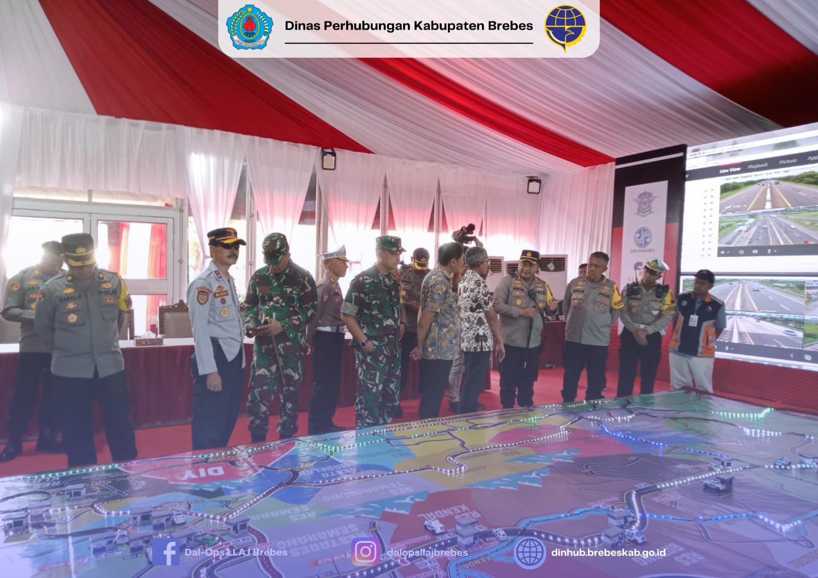 Giat Kunjungan Kerja Sekda Provinsi Jawa Tengah di Exit Tol Pejagan 5 April 2024